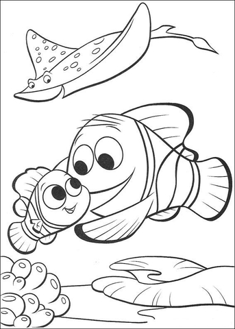 Marlin Is Finding Nemo  Coloring Page